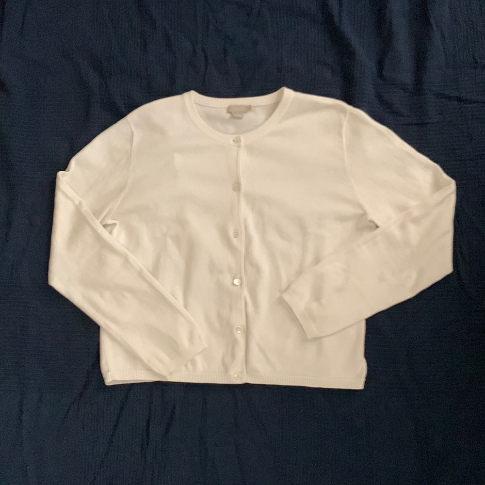 J. Crew white cotton cardigan